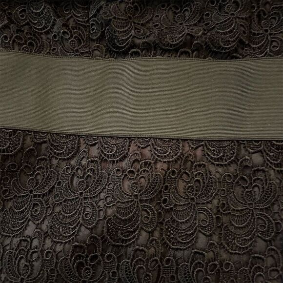 White House Black Market Black Lace Dress Cap Sleeve Knee Length Size 4 Formal - Picture 8 of 11